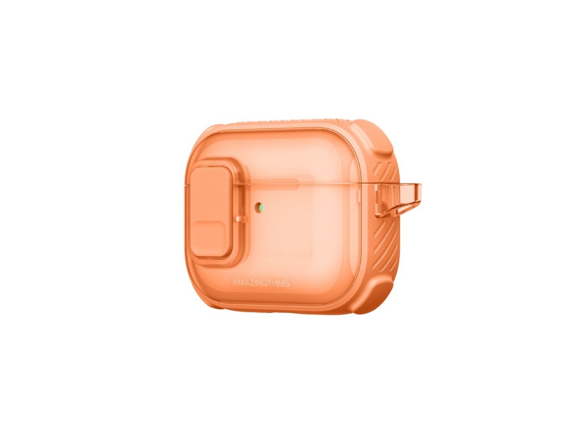 Capa AmazingThing Titan Pro Mag transparente para AirPods Pro 3 - Laranja