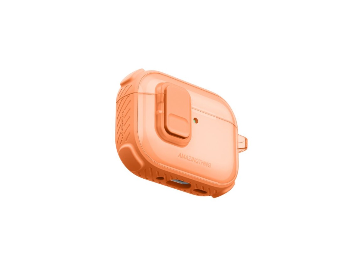 Capa AmazingThing Titan Pro Mag transparente para AirPods Pro 3 - Laranja