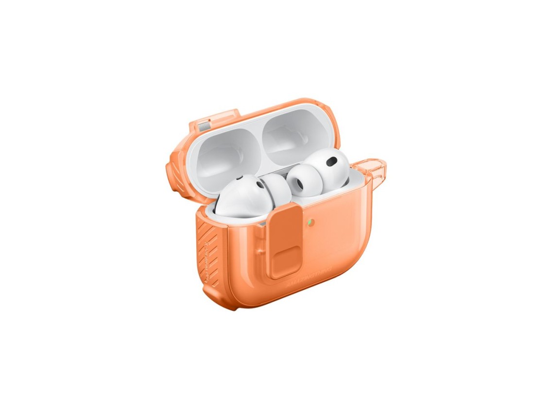 Capa AmazingThing Titan Pro Mag transparente para AirPods Pro 3 - Laranja