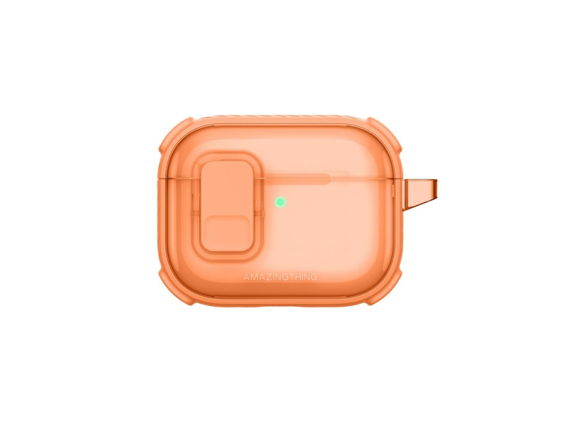 Capa AmazingThing Titan Pro Mag transparente para AirPods Pro 3 - Laranja