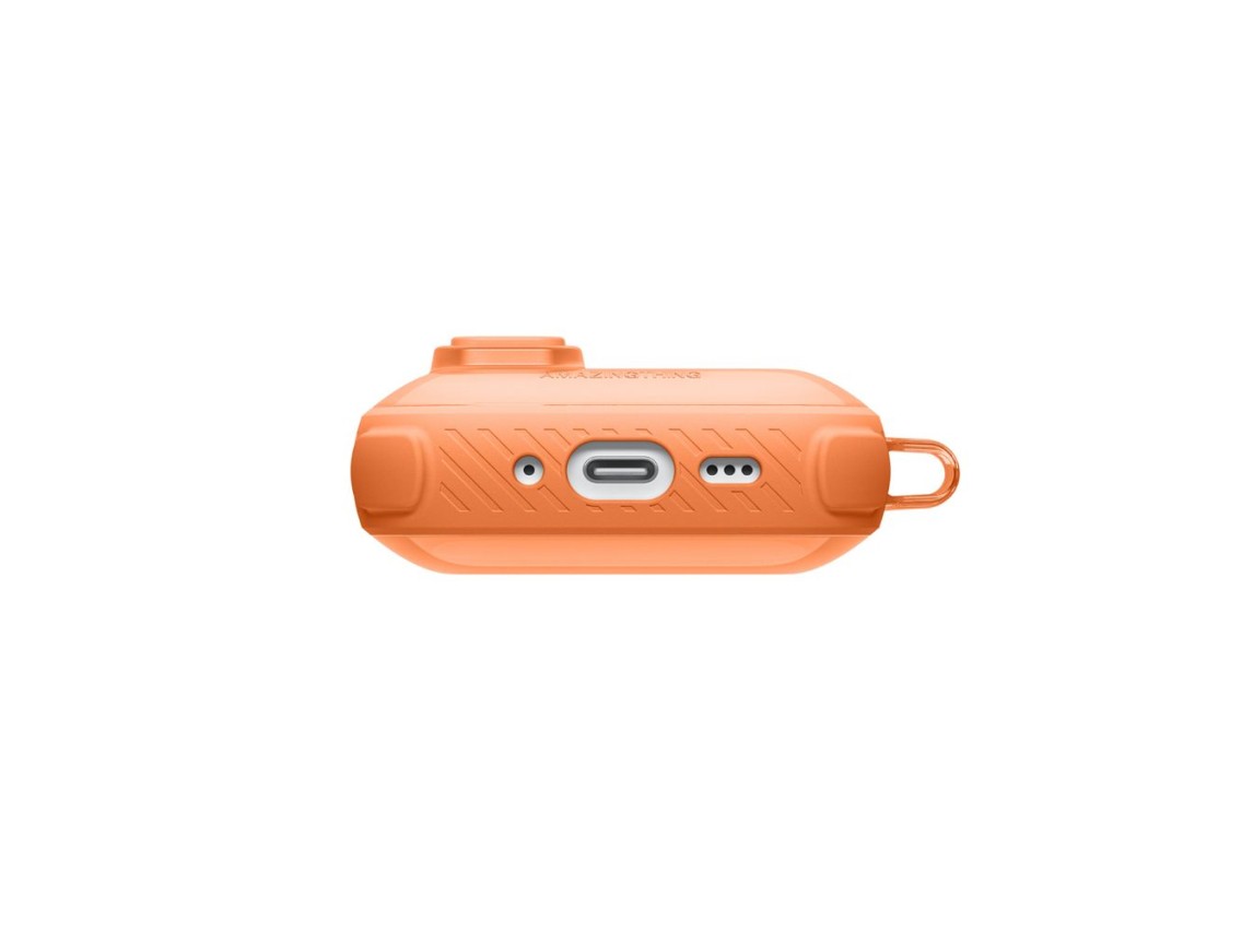 Capa AmazingThing Titan Pro Mag transparente para AirPods Pro 3 - Laranja