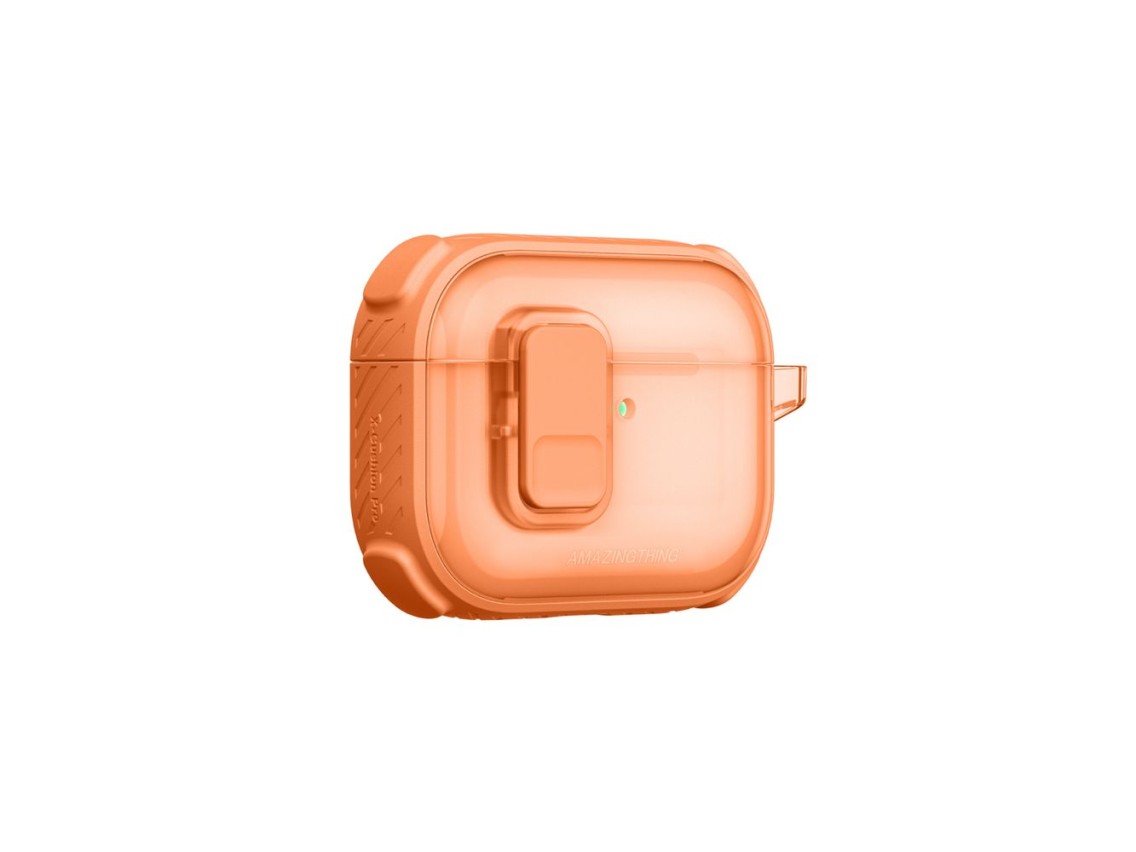 Capa AmazingThing Titan Pro Mag transparente para AirPods Pro 3 - Laranja