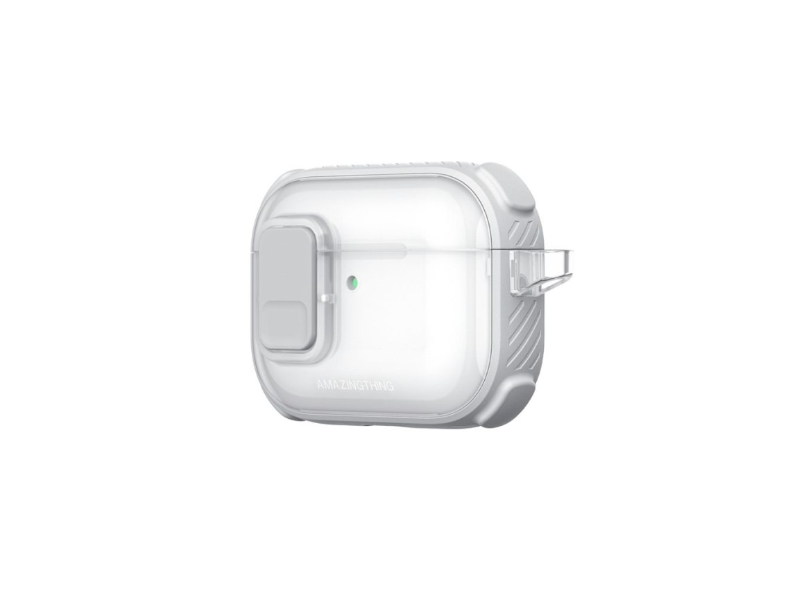 Funda AmazingThing Titan Pro Mag transparente para AirPods Pro 3 - Blanca