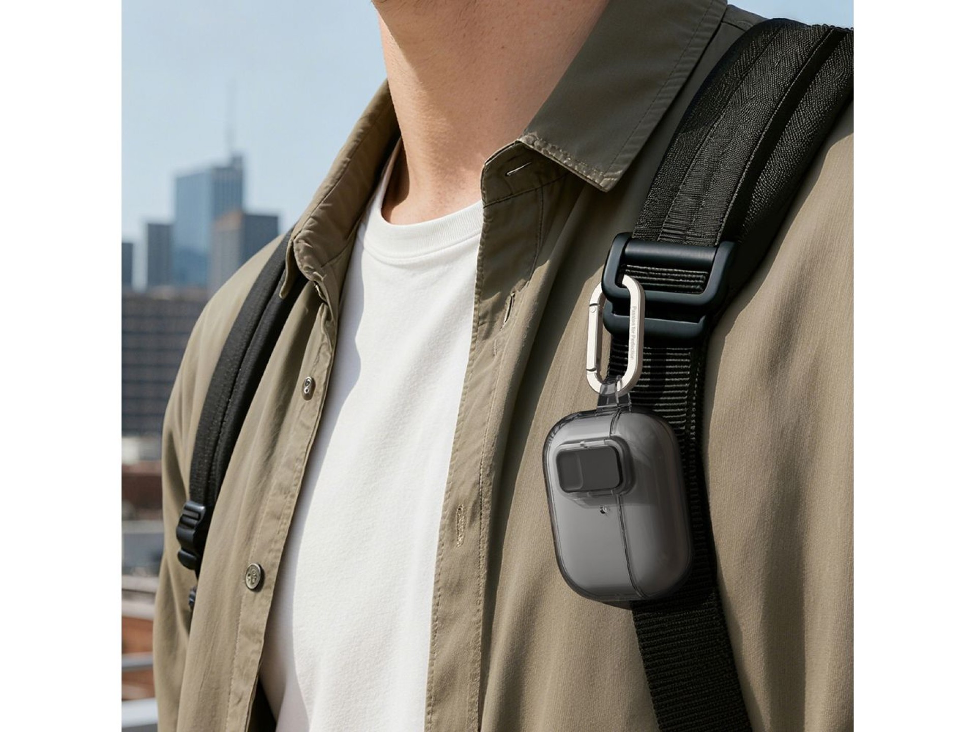Capa minimalista AmazingThing para AirPods Pro 3 - Preta