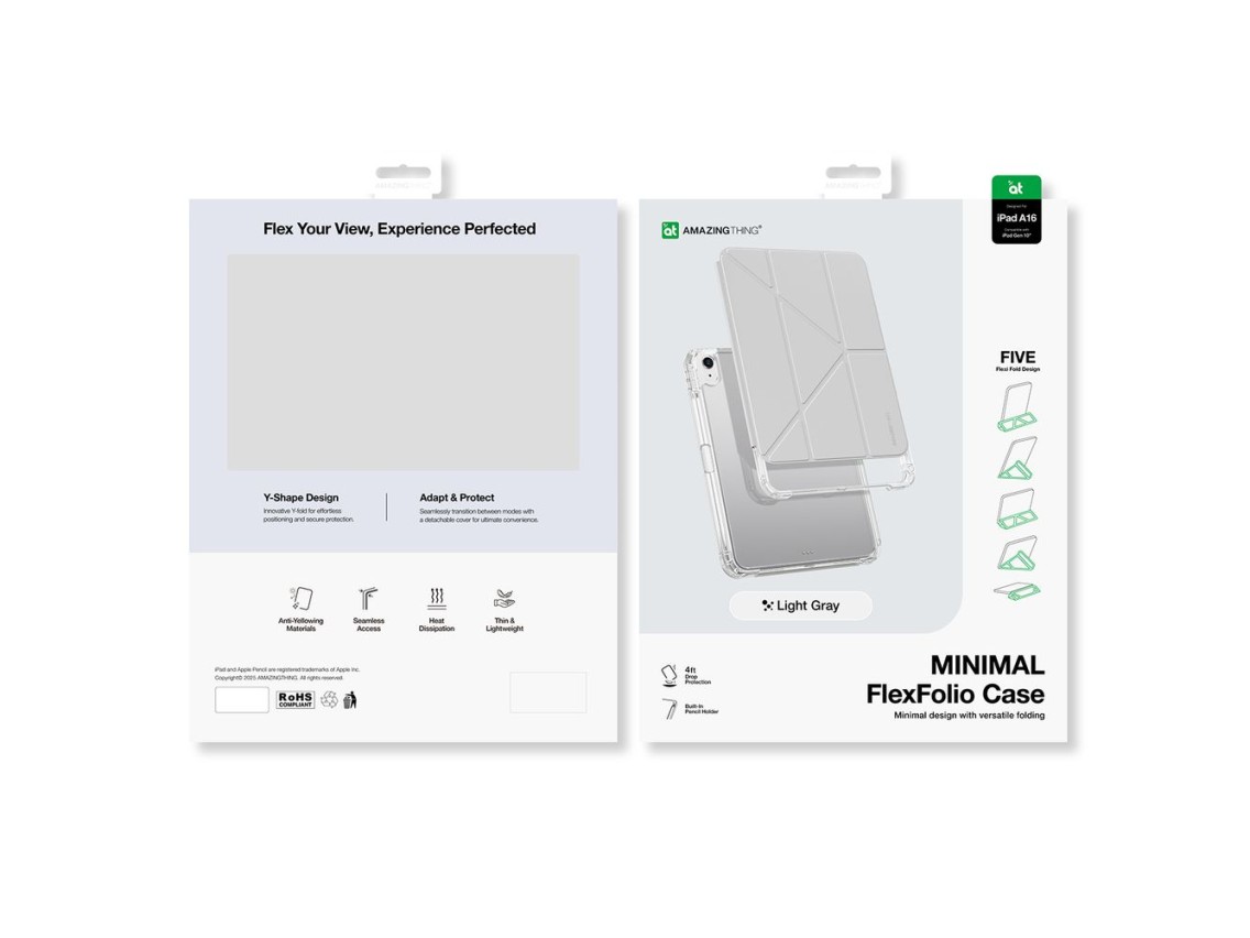 Capa minimalista AmazingThing para iPad 11" 2025 - Cinza Claro