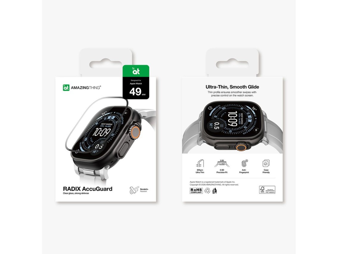 Protector de pantalla de cristal AmazingThing Radix para Apple Watch Ultra 3 de 49 mm
