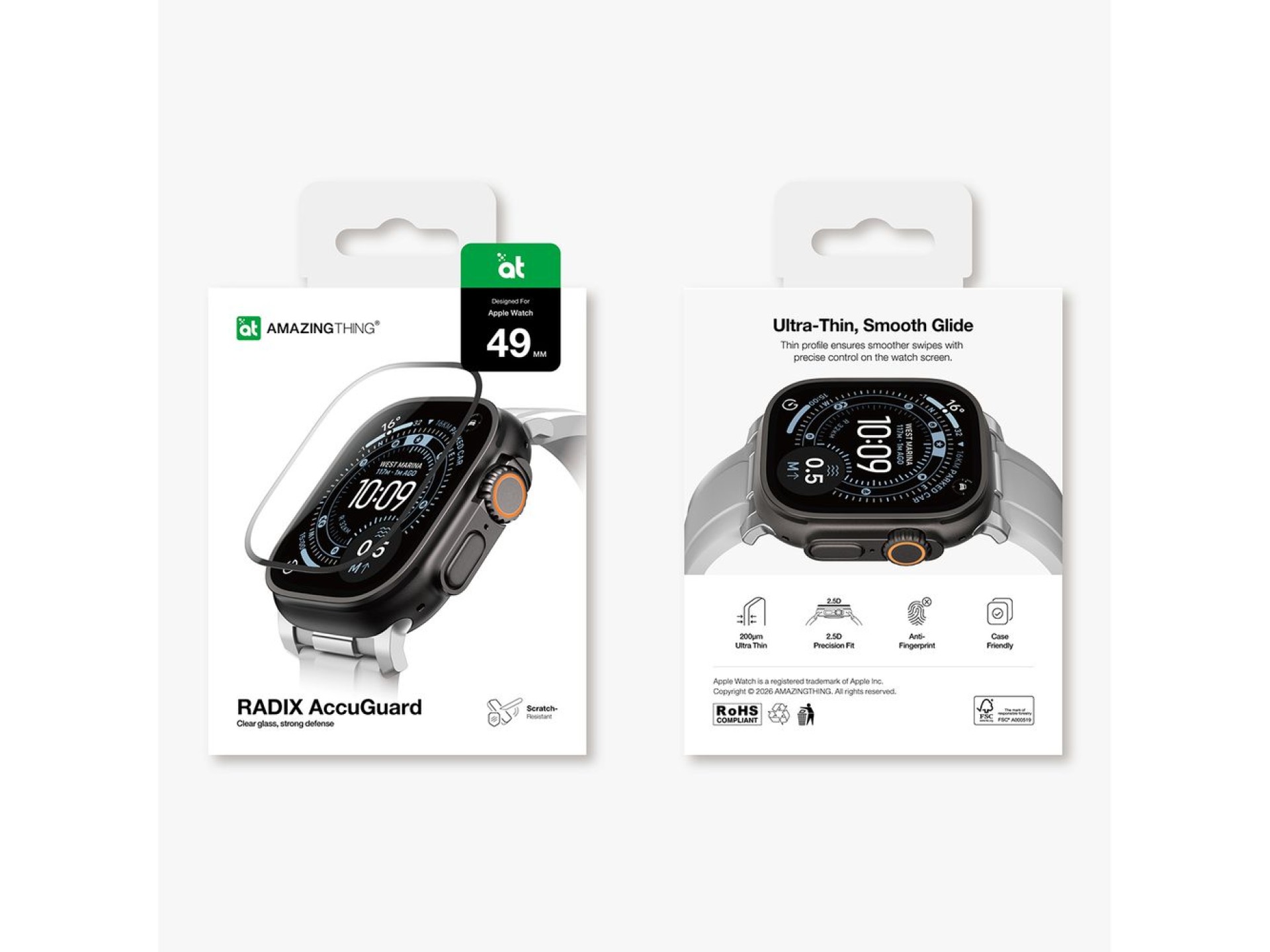 Protector de pantalla de cristal AmazingThing Radix para Apple Watch Ultra 3 de 49 mm