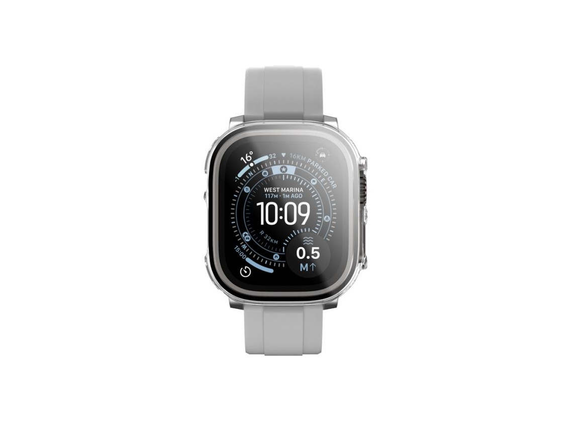 Protetor de tela de vidro AmazingThing Radix com capa para Apple Watch Ultra 3 49mm - Transparente
