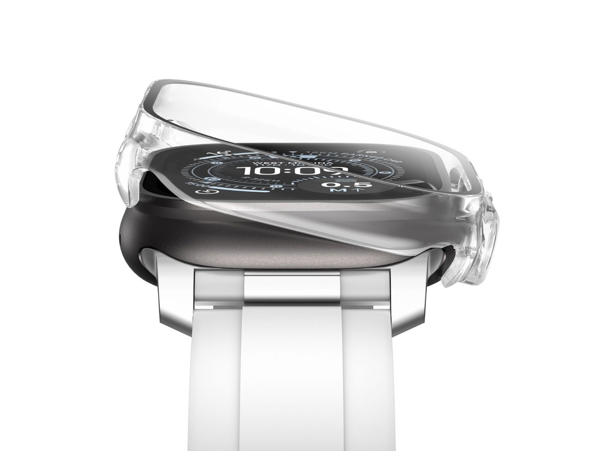 Protetor de tela de vidro AmazingThing Radix com capa para Apple Watch Ultra 3 49mm - Transparente