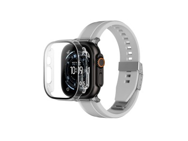 Protetor de tela de vidro AmazingThing Radix com capa para Apple Watch Ultra 3 49mm - Transparente