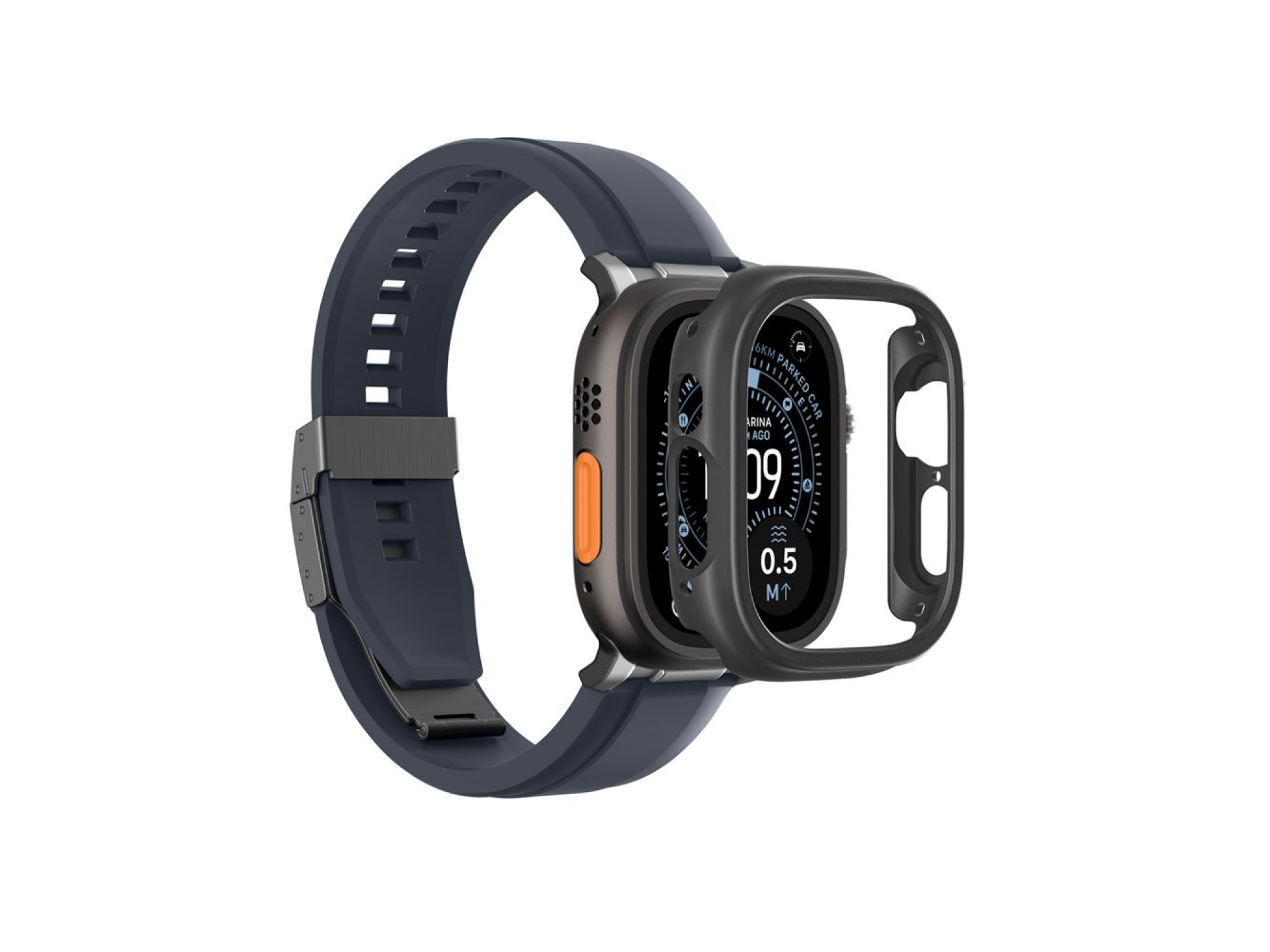 Capa protetora minimalista AmazingThing para Apple Watch Ultra 3 49mm - Preta