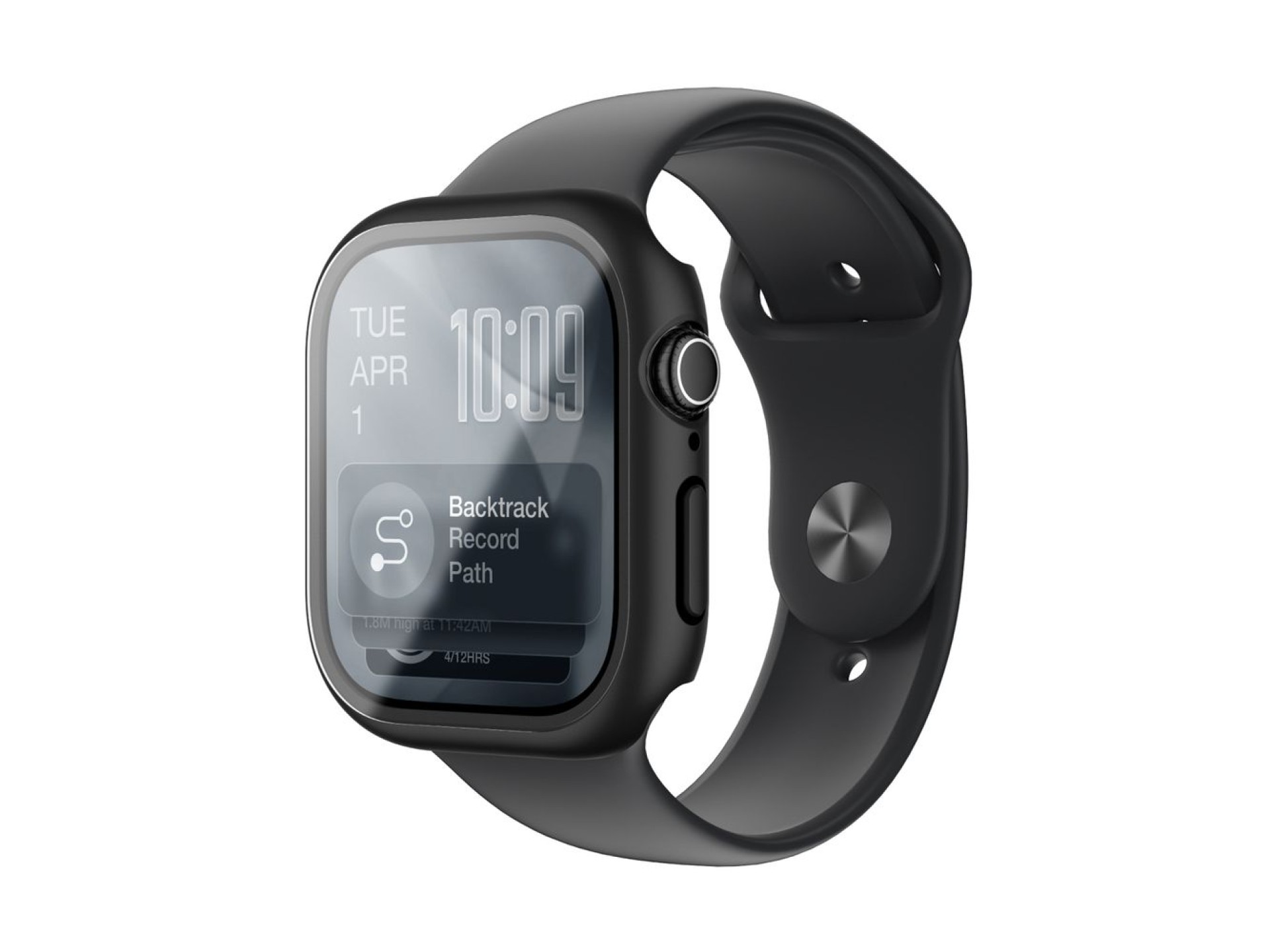 AmazingThing Radix Glass Screen Protector with Case for Apple Watch Series 11 42mm - Black