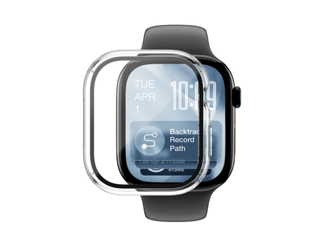 Protetor de tela de vidro AmazingThing Radix com capa para Apple Watch Series 11 46mm - Transparente