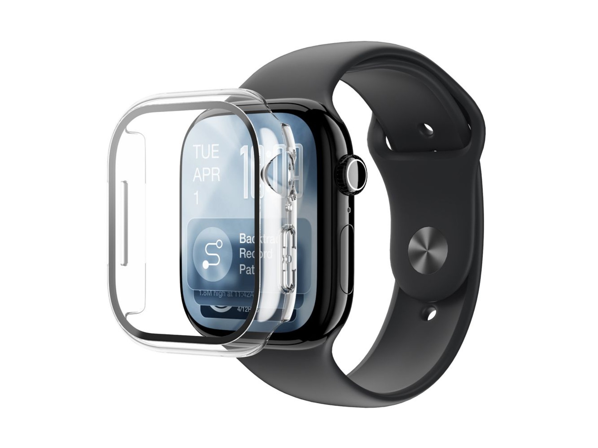 Protetor de tela de vidro AmazingThing Radix com capa para Apple Watch Series 11 46mm - Transparente