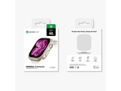 Capa protetora minimalista AmazingThing para Apple Watch Series 11 46mm - Prata Capa protetora minimalista AmazingThing para Apple Watch Series 11 46mm - Prata