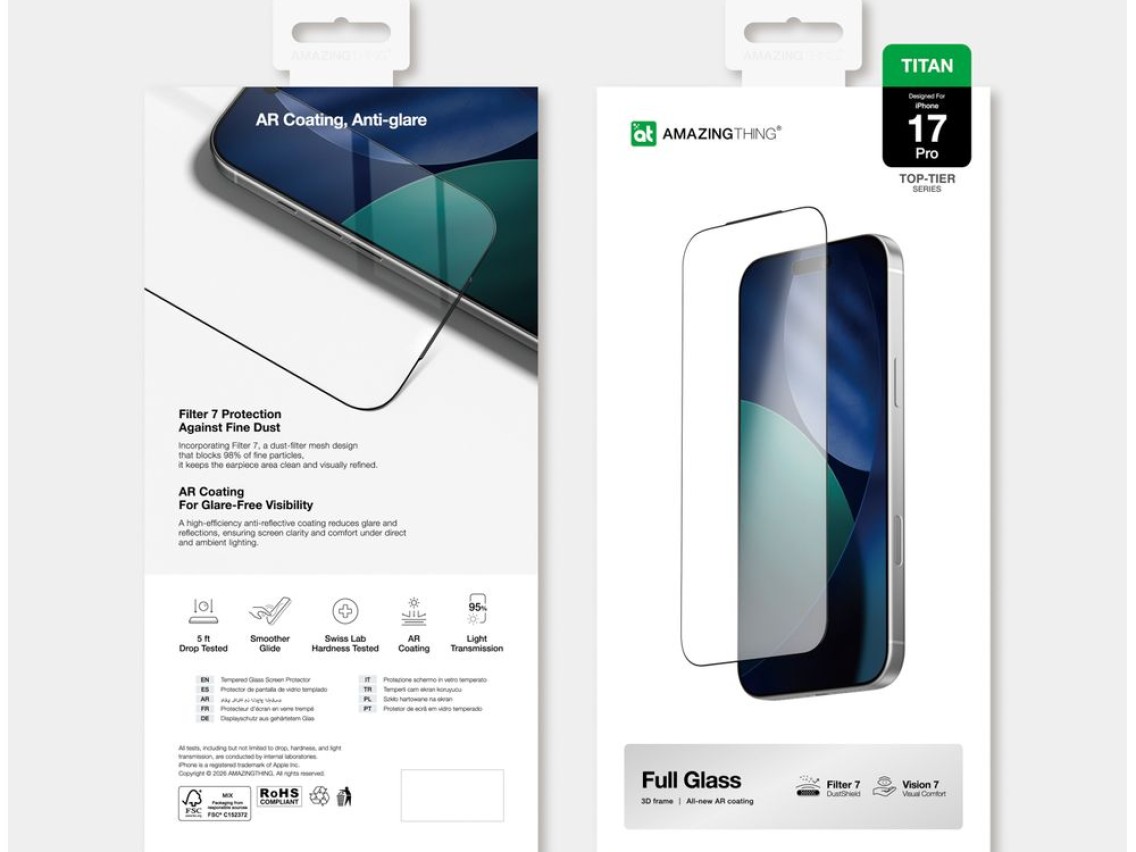 AmazingThing Titan Vision 7 Tempered Glass for iPhone 17 Pro