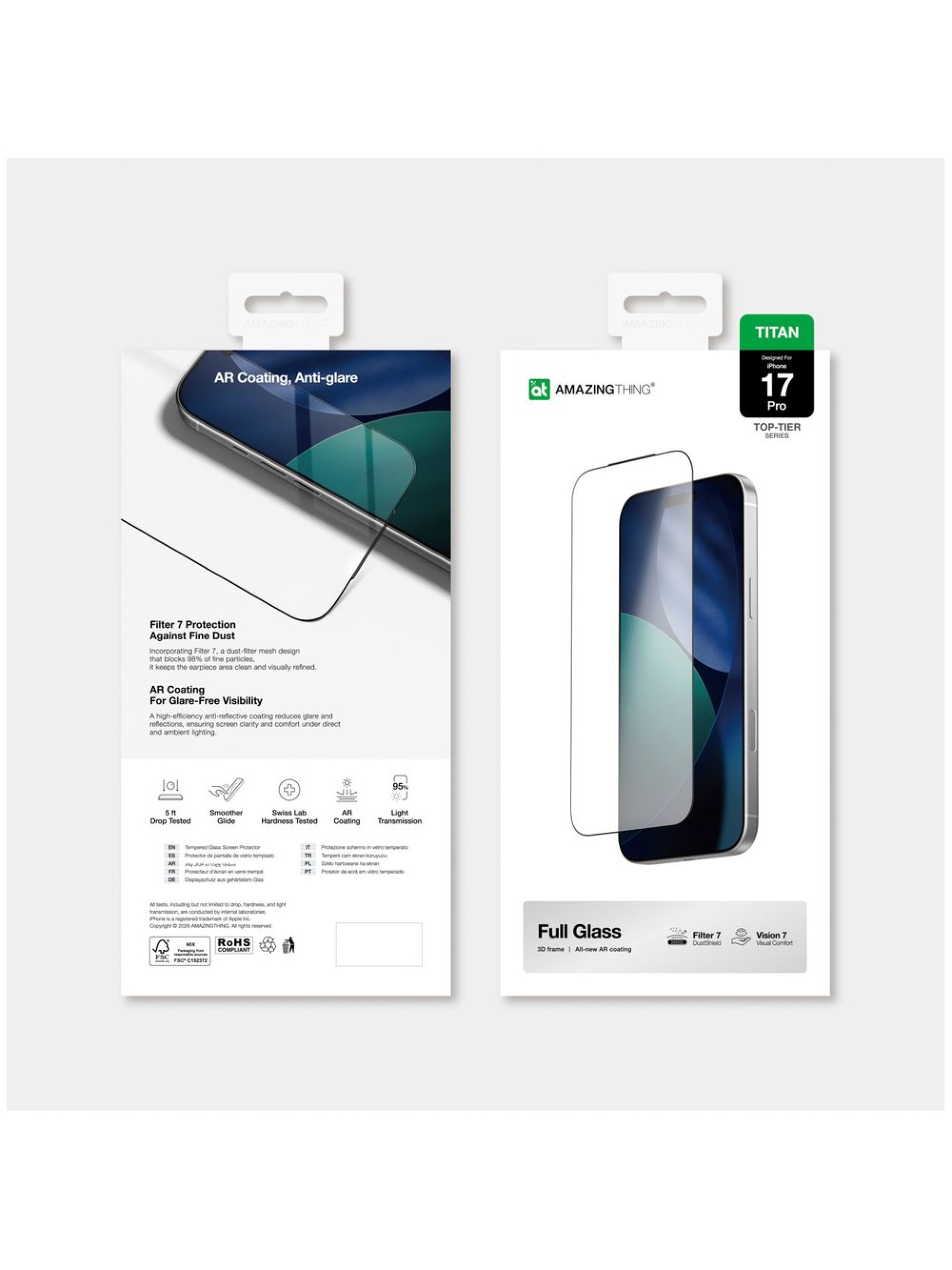 AmazingThing Titan Vision 7 Tempered Glass for iPhone 17 Pro