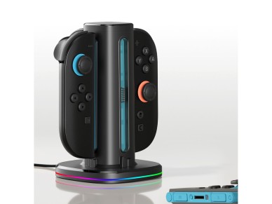 Carregador AmazingThing Thunder Pro PlayDock para 2 controles do Nintendo Switch - Preto Carregador AmazingThing Thunder Pro PlayDock para 2 controles do Nintendo Switch - Preto