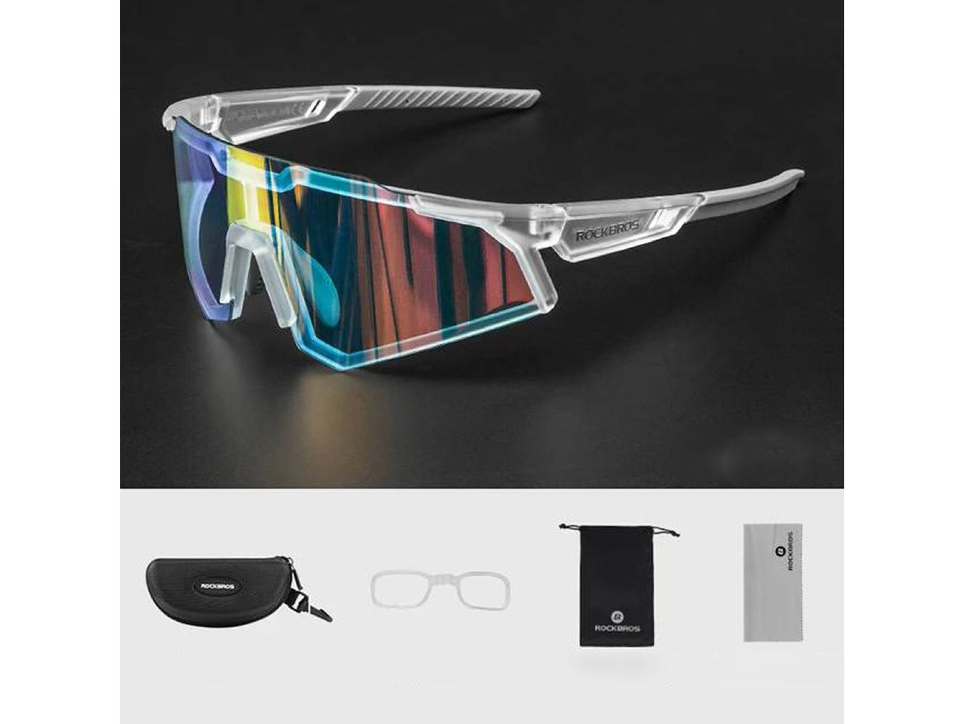 Rockbros SP291 photochromic UV400 cycling glasses - white