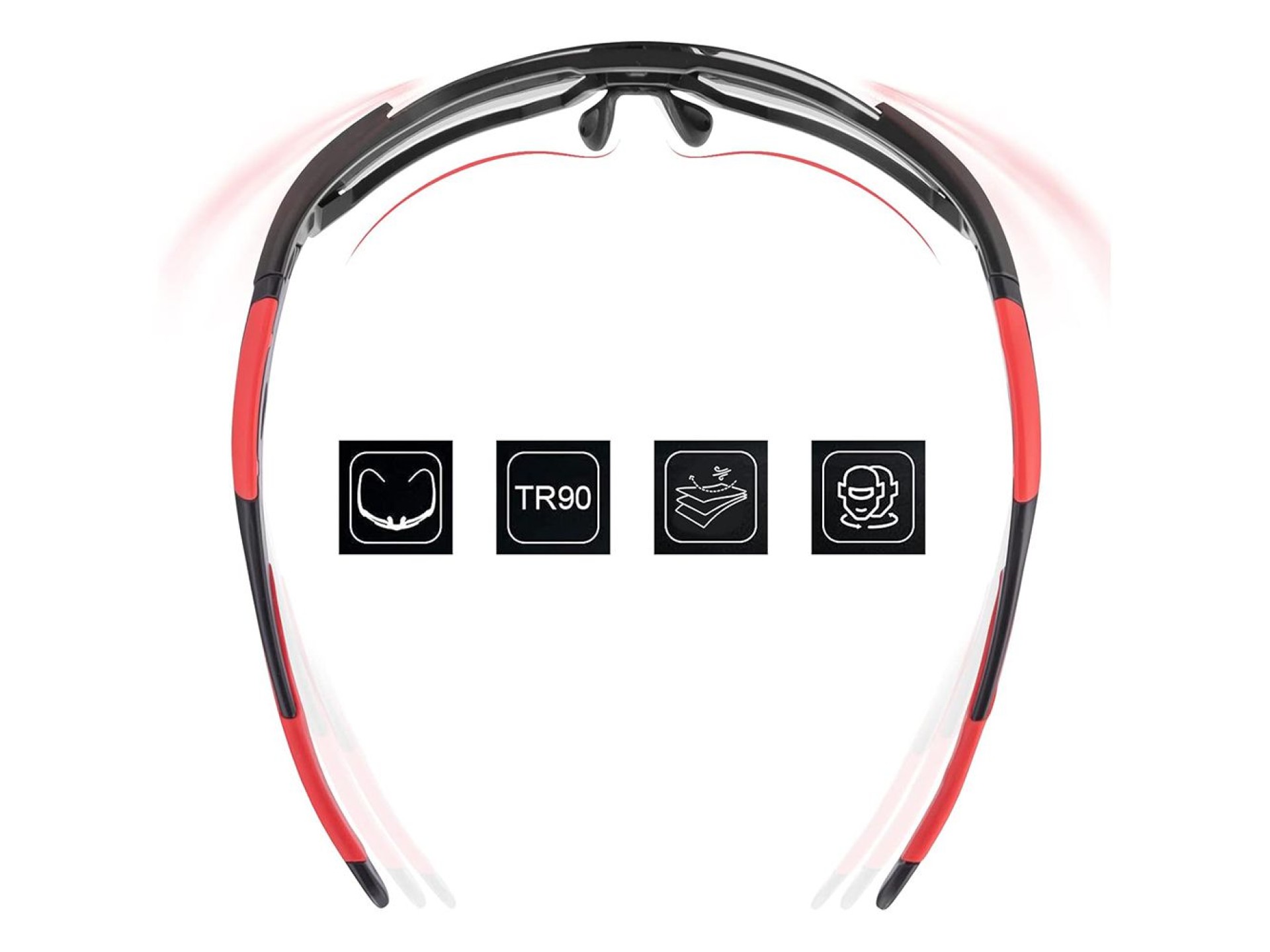 Rockbros 10182 polarizing cycling glasses - red