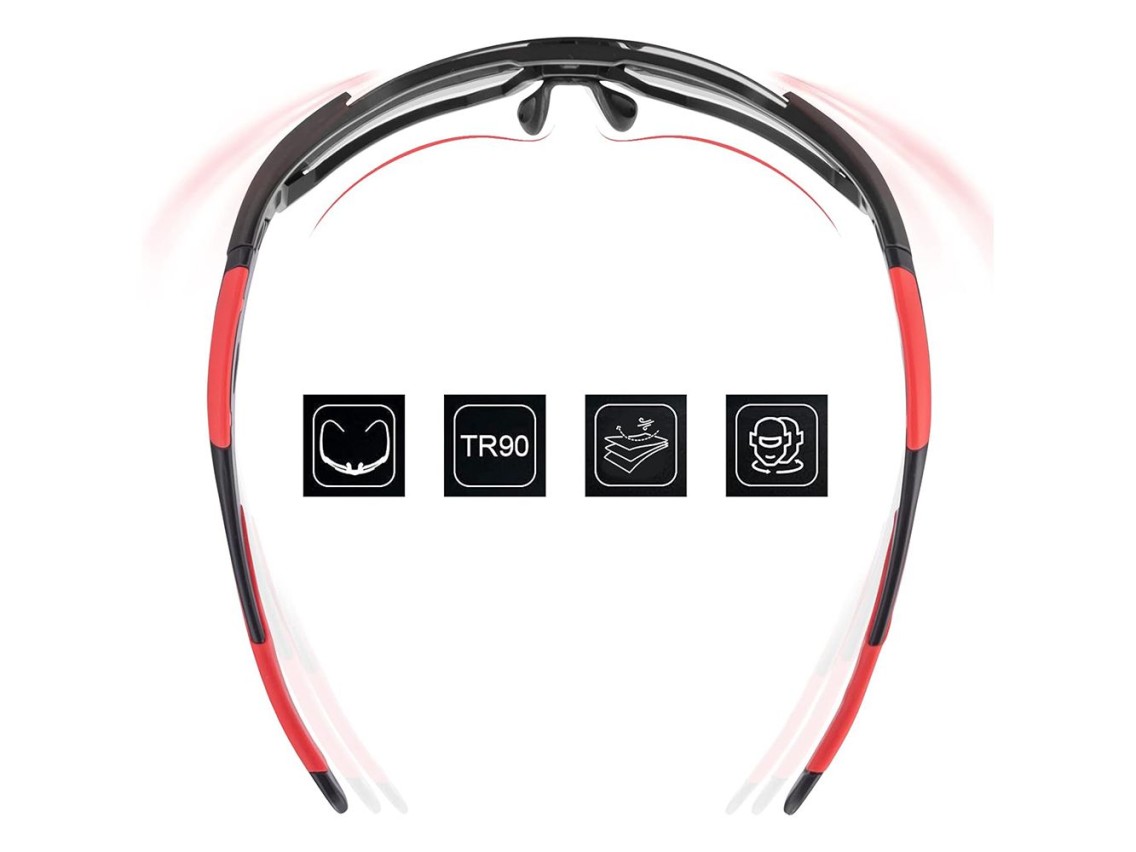 Rockbros 10182 polarizing cycling glasses - red