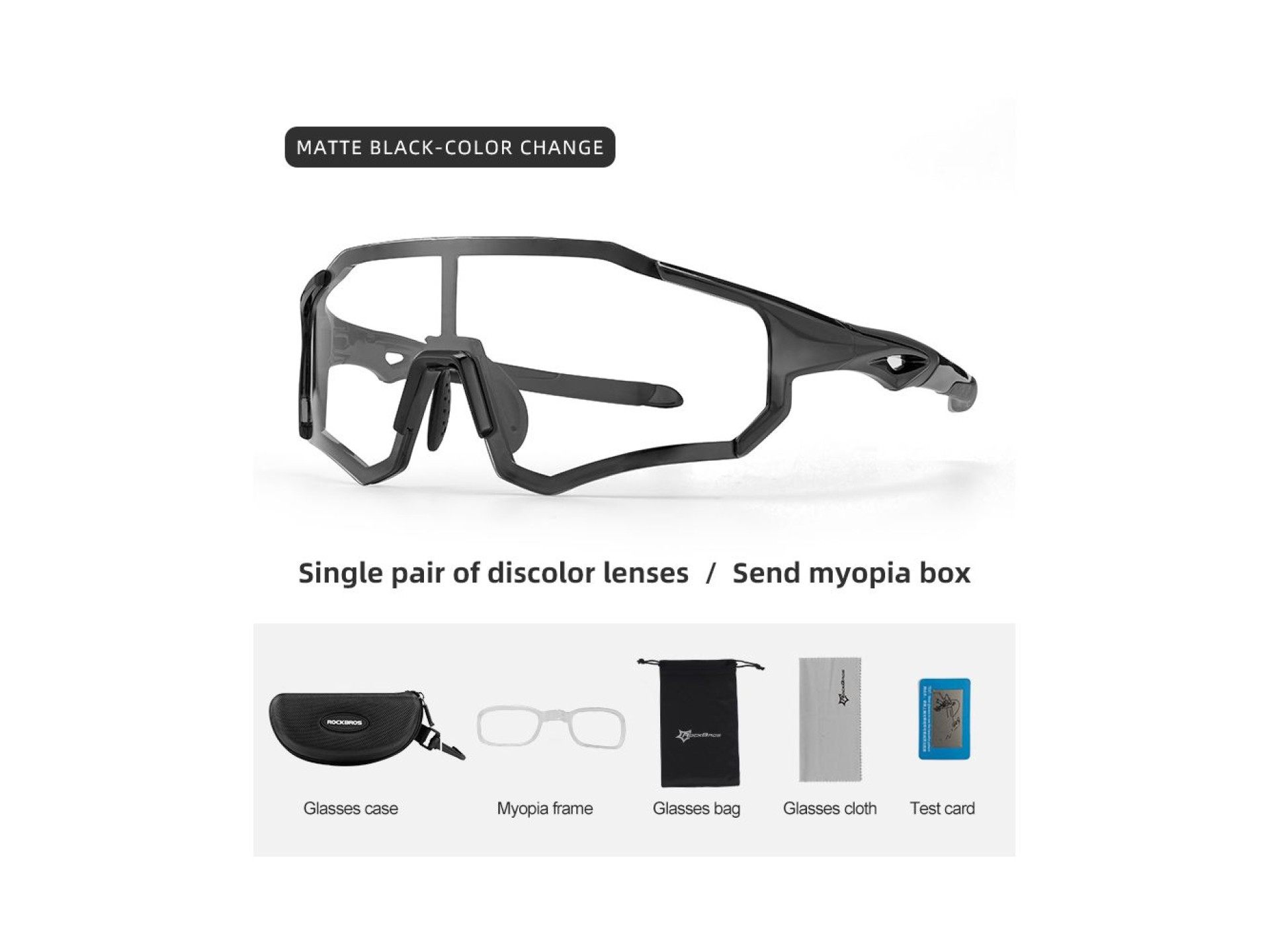 Rockbros 10181 photochromic UV400 cycling glasses - black