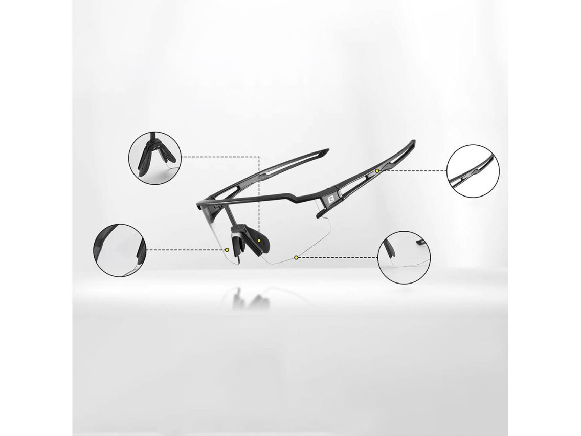 Gafas de ciclismo fotocrom�ticas Rockbros 10173 UV400 - Negro y rojo