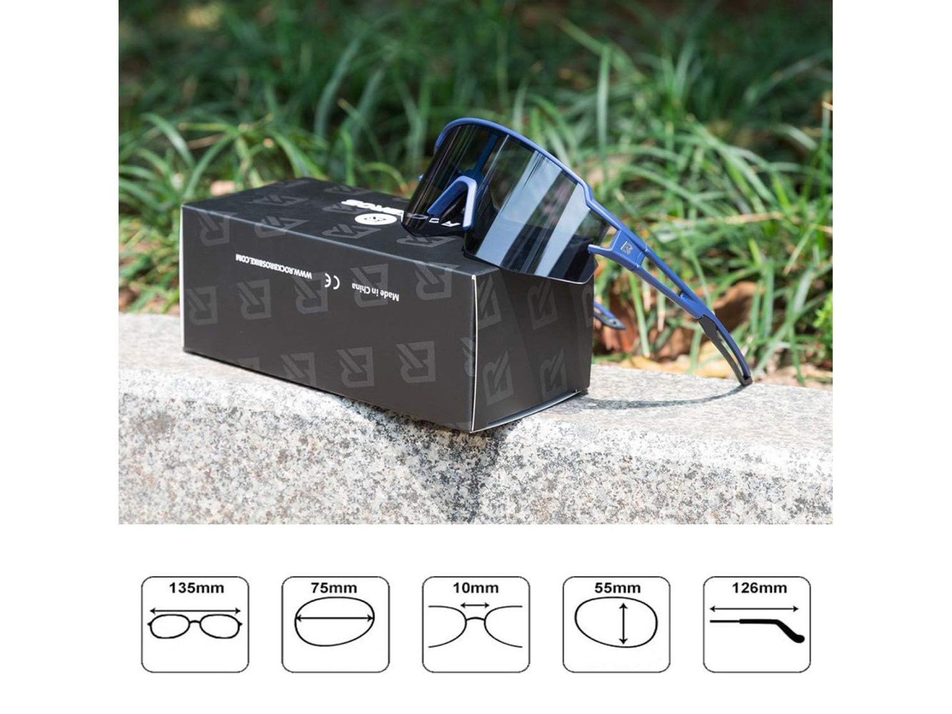 Gafas de ciclismo Rockbros 10174 UV400 - Azul