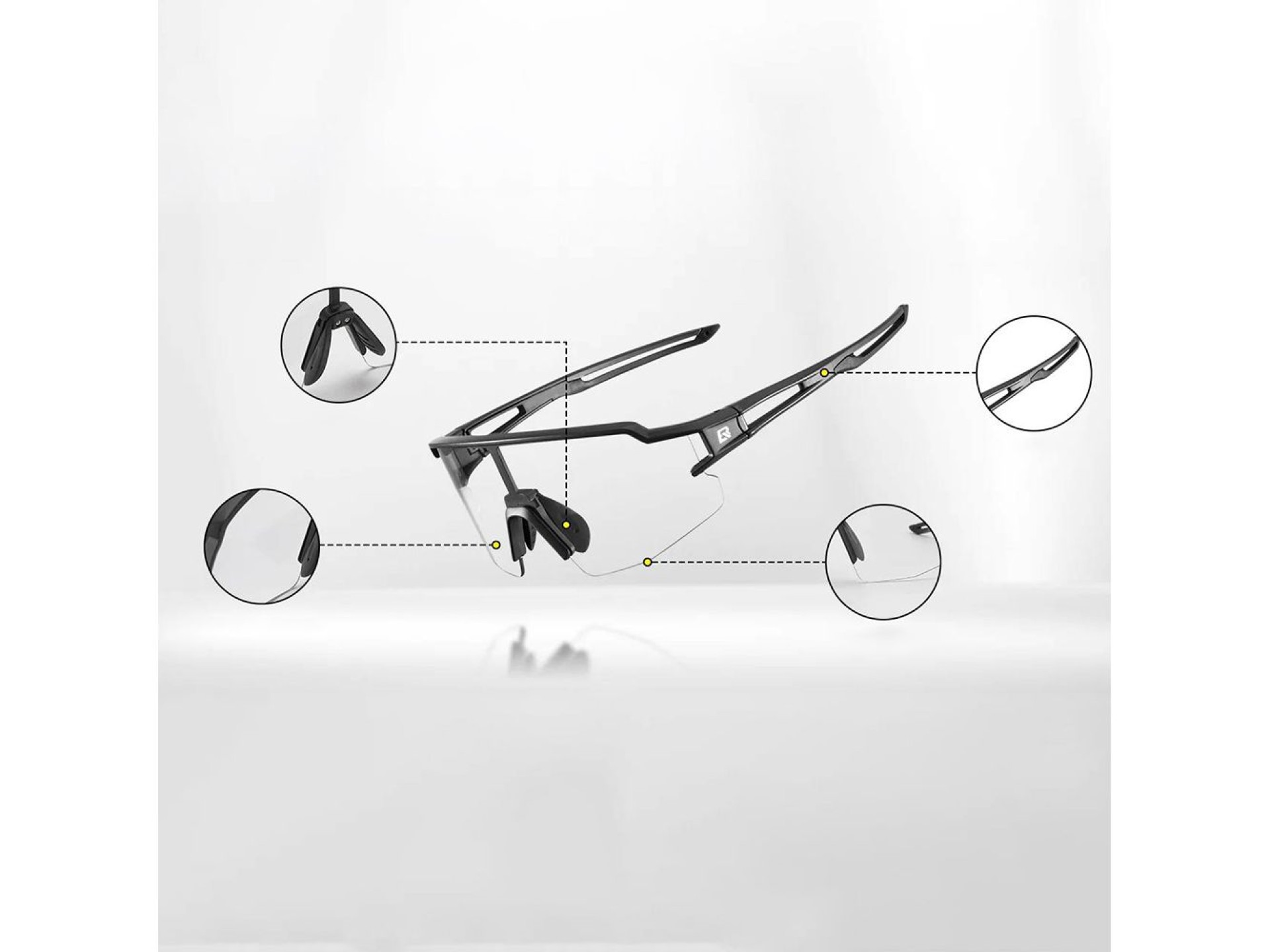 Gafas de ciclismo fotocromáticas Rockbros 10173 UV400 - Negro y rojo