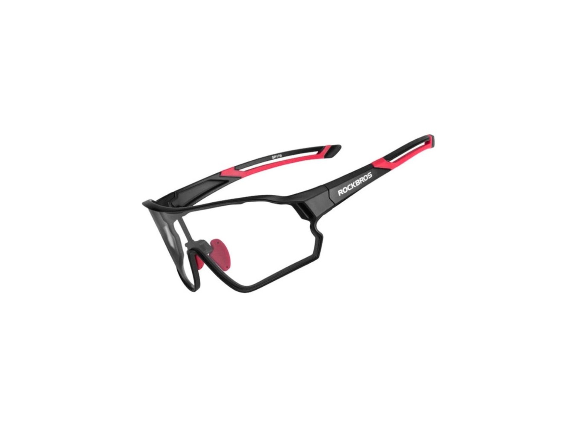 Óculos de ciclismo fotocromáticos Rockbros 10135 com proteção UV400 - preto e vermelho