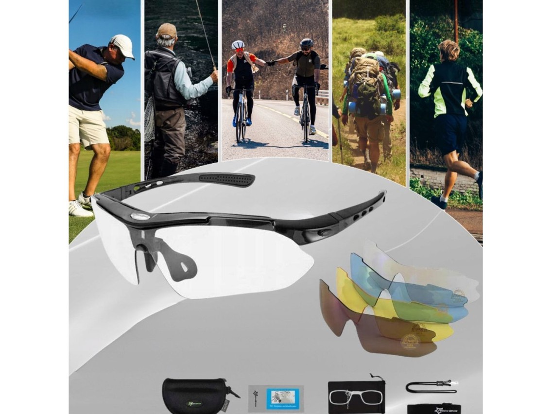 Gafas de ciclismo polarizadas Rockbros 10003 - Negras