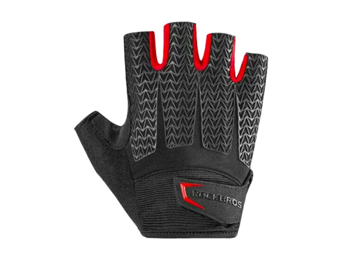 Guantes de ciclismo Rockbros S169BR XXL con inserciones de gel - negro y rojo
