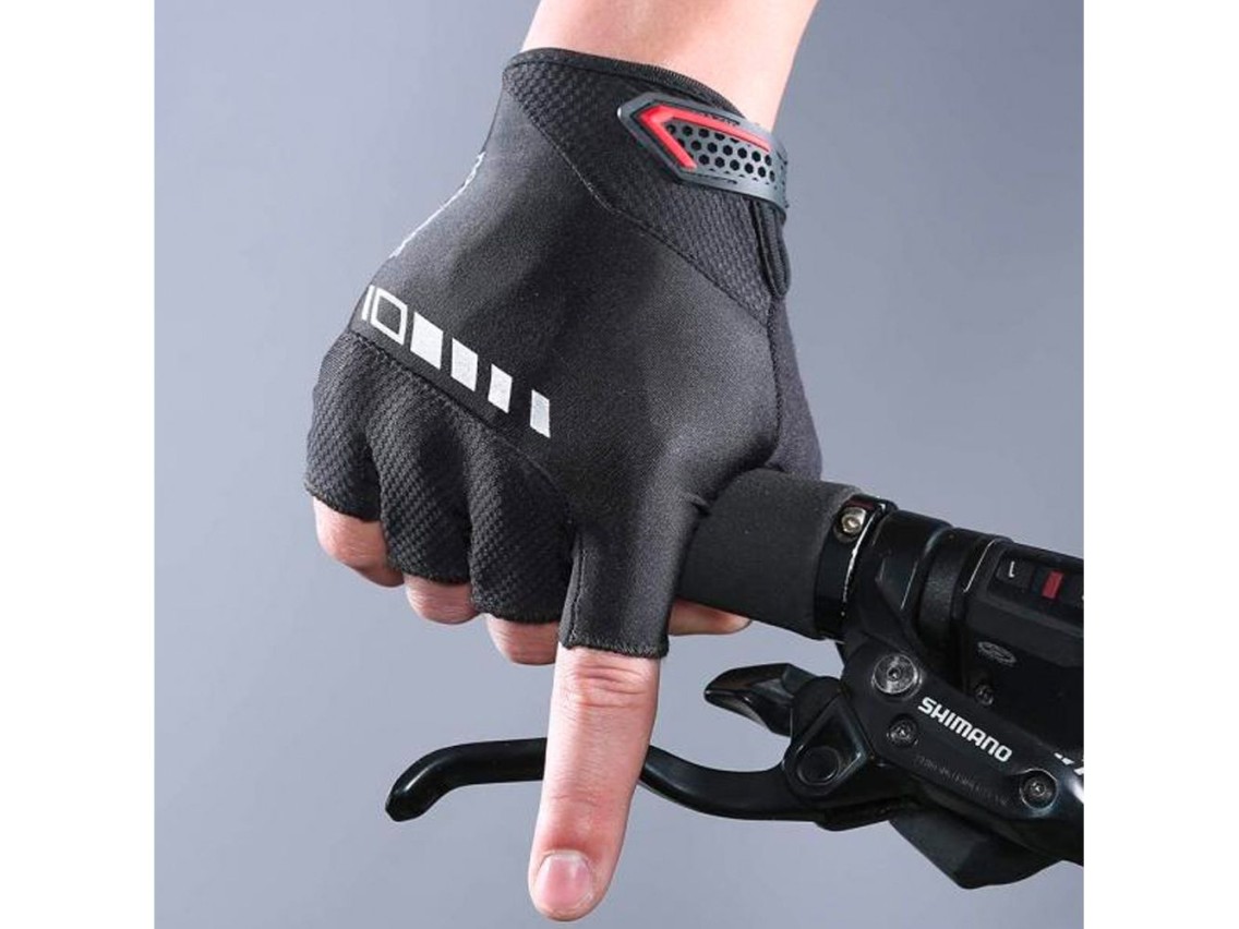 Luvas de ciclismo Rockbros S143-BK tamanho XL com inserções de gel - pretas