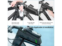 Rockbros 029-1BK bicycle bag for frame with phone cover - black Rockbros 029-1BK bicycle bag for frame with phone cover - black