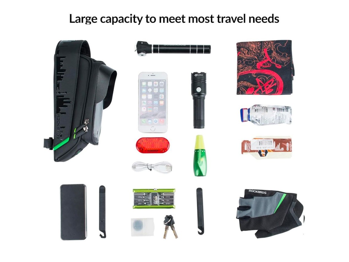 Rockbros 029-1BK bicycle bag for frame with phone cover - black