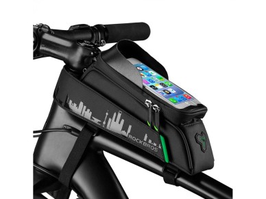 Rockbros 029-1BK bicycle bag for frame with phone cover - black Rockbros 029-1BK bicycle bag for frame with phone cover - black