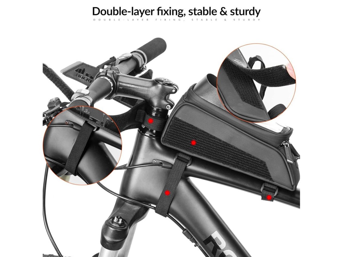 Rockbros 029-1BK bicycle bag for frame with phone cover - black