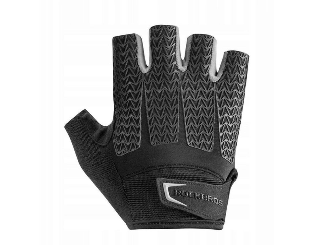 Luvas de ciclismo Rockbros S169BGR tamanho M com inserções de gel - cinza