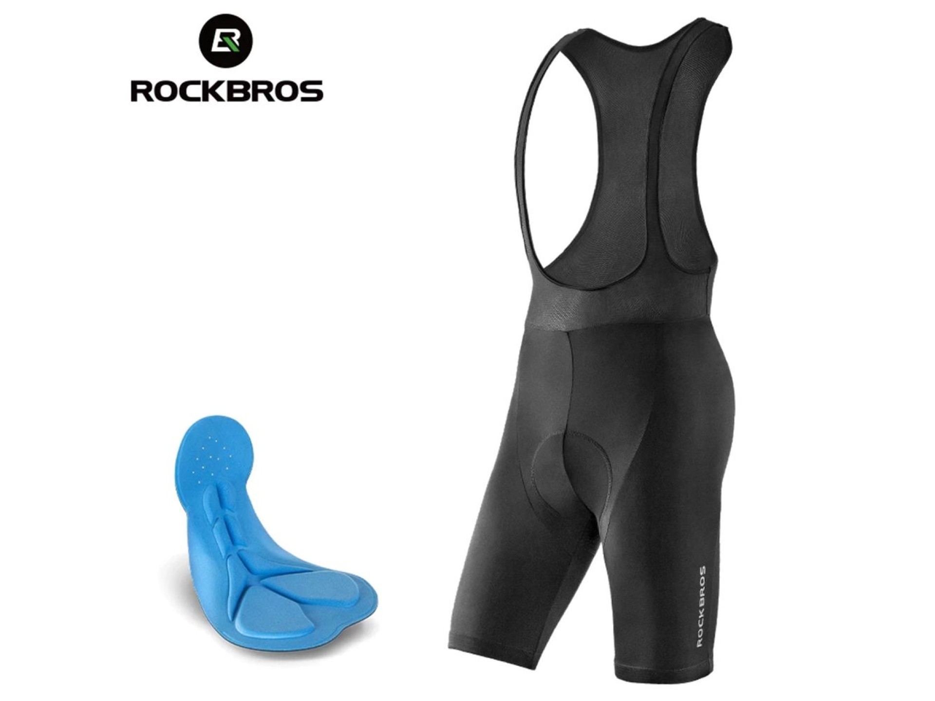 Rockbros RK2002XL bib shorts with XL pad - black