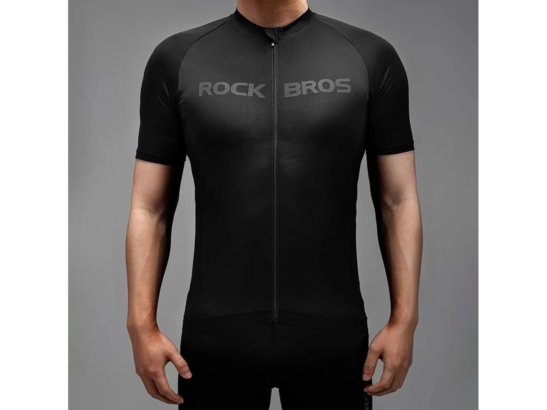 Camisa de ciclismo Rockbros 15120002005 de manga curta, tamanho XXL - Preta