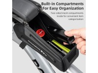 Bolsa impermeável para quadro de bicicleta Rockbros 30120064001 com compartimento para celular - pre Bolsa impermeável para quadro de bicicleta Rockbros 30120064001 com compartimento para celular - pre