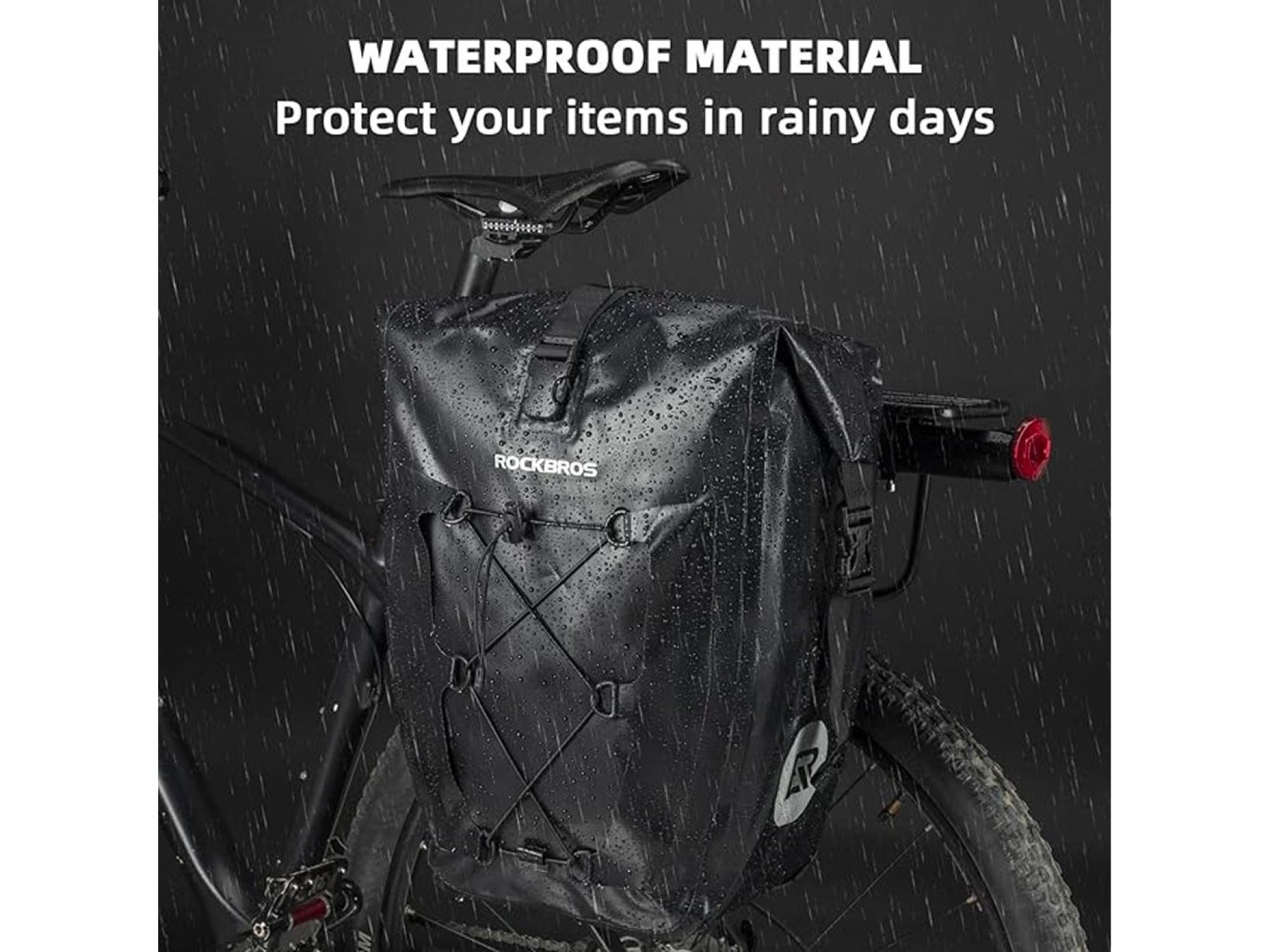 Rockbros 30140022001 waterproof bicycle bag for trunk - black