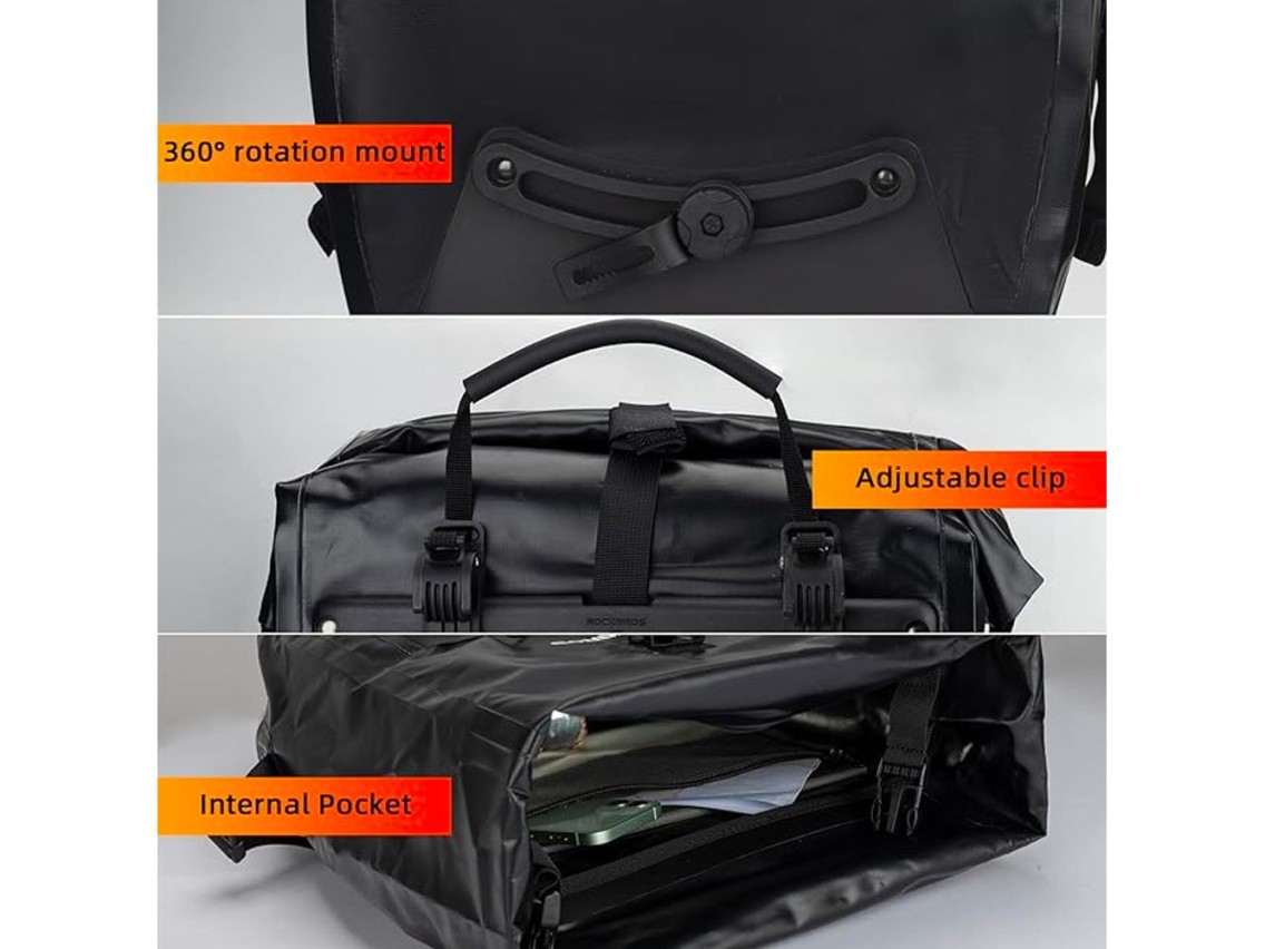 Rockbros 30140022001 waterproof bicycle bag for trunk - black
