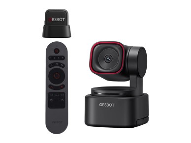 OBSBOT Tiny 3 Lite webcam with remote control and microphone