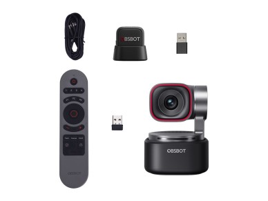 OBSBOT Tiny 3 Lite webcam with remote control and microphone