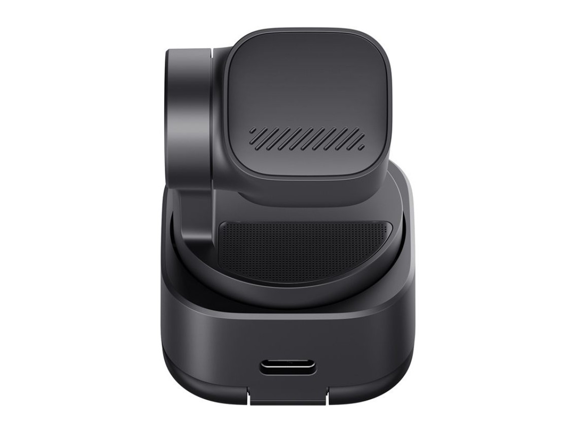 Webcam OBSBOT Tiny 3 Lite com controle remoto e microfone.