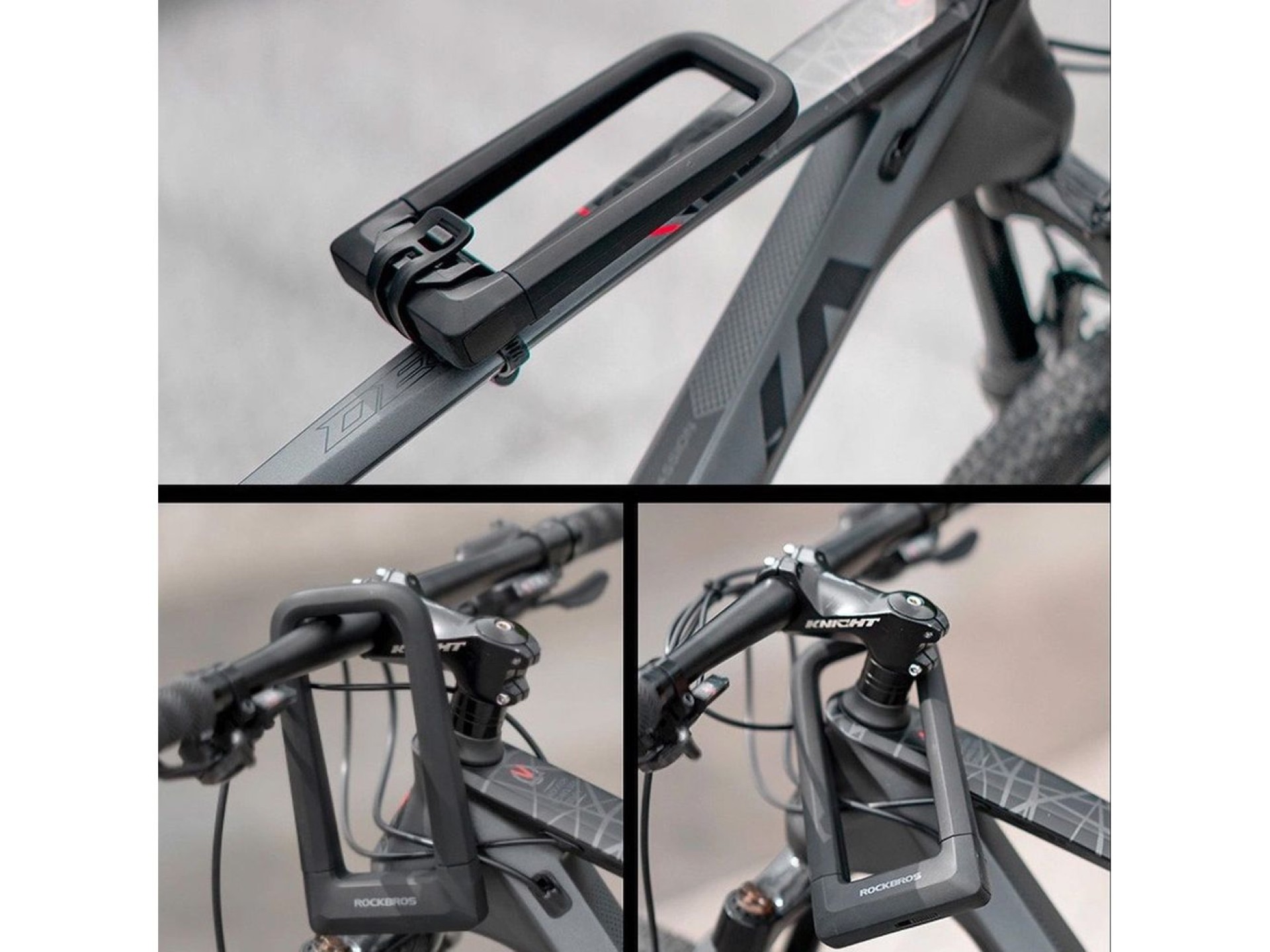 Cadeado em U para bicicleta Rockbros RKS626-BK - Preto