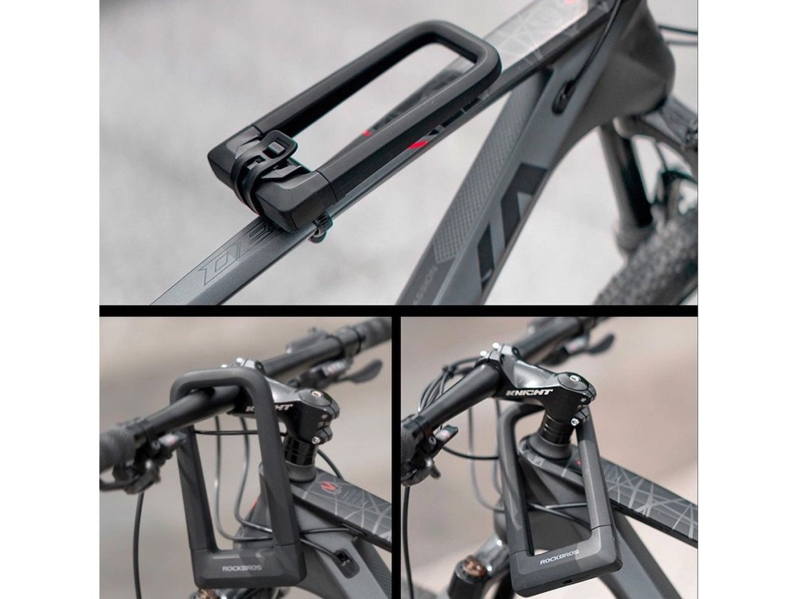 Cadeado em U para bicicleta Rockbros RKS626-BK - Preto