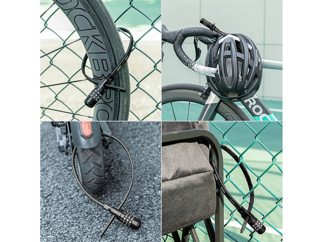 Rockbros 3240001001 bicycle lock for 0.5 m combination - black