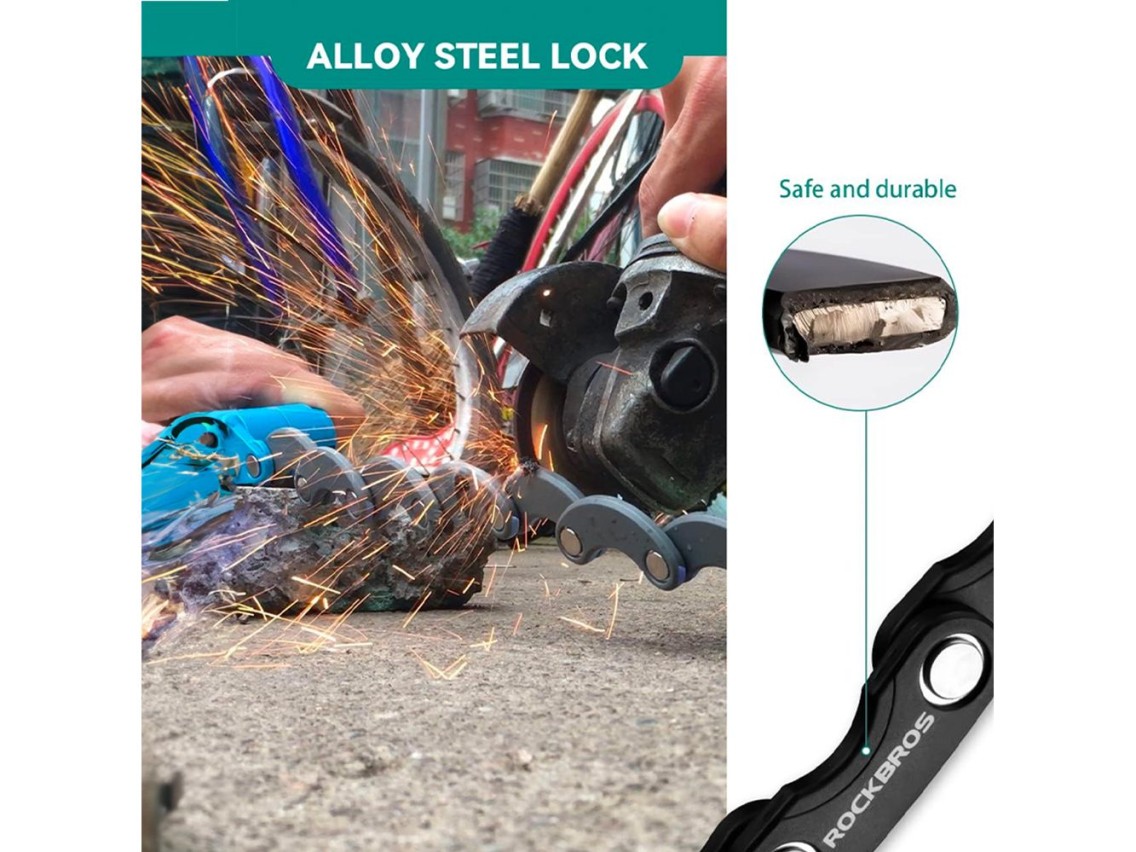Cadeado dobrável para bicicleta Rockbros WD795 - preto